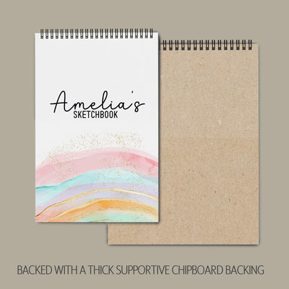 Girls Personalized Sketchbook – Custom Art Books with Heavyweight Drawing Paper for Kids
