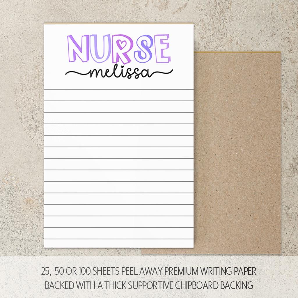 Personalized Nurse Notepad - Custom Nurse Stationery with Easy Tear-Away Pages