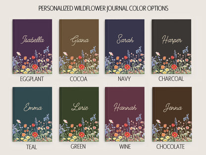 Personalized Journal – Custom Hardcover Journal With Floral Design & Lined Pages
