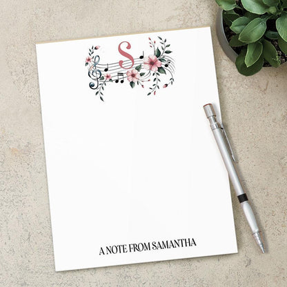 Personalized Music Notepad | Custom Music Stationery for Piano Teacher Gifts