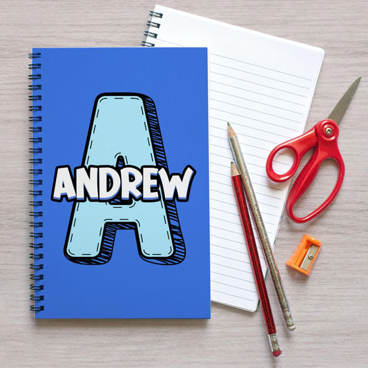 Custom Kids Notebook - Personalized Name Spiral Bound Notebook for Students & Teachers