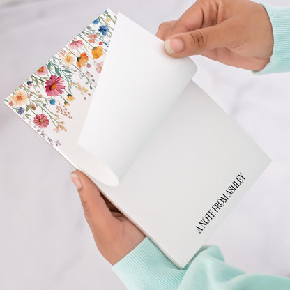 Personalized Notepad - Custom Name Wildflower Notepad With Lined Sheets