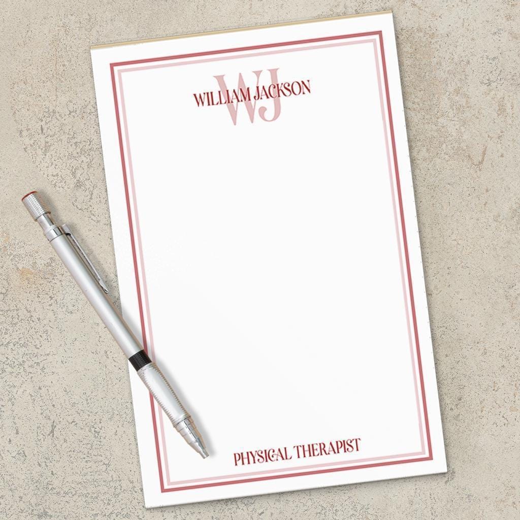 Personalized Notepad - Custom Monogram Initials Pad | Professional Stationery Gift