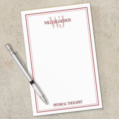 Personalized Notepad - Custom Monogram Initials Pad | Professional Stationery Gift
