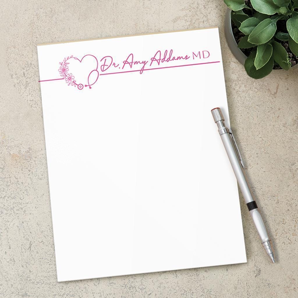 Personalized Nurse Notepad - Custom RN LPN CNA Stationery Gift with Tear Away Pages