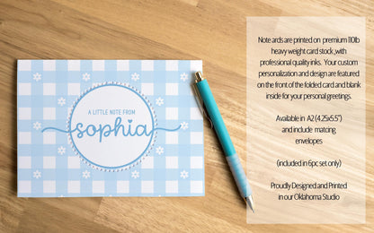 Personalized Stationery Set - Kids Letter Writing Kit with Flower Notebook & Pen
