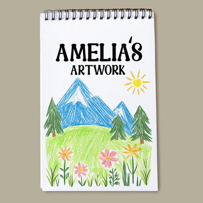 Personalized Kids Sketchbook - Custom Mermaid Drawing Pad for Girls | Party Favor Gift
