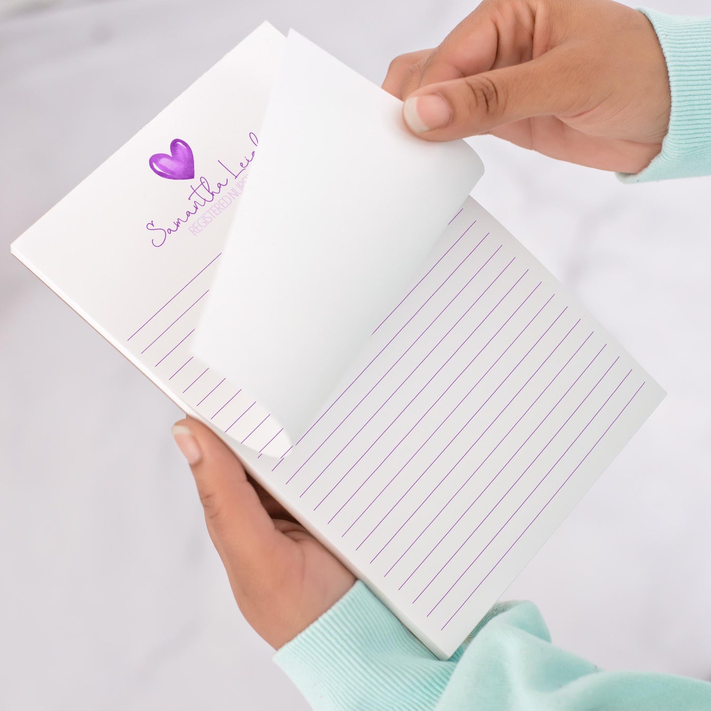 Personalized Notepad – Custom Monogram Notepad with Heart Script Stationery