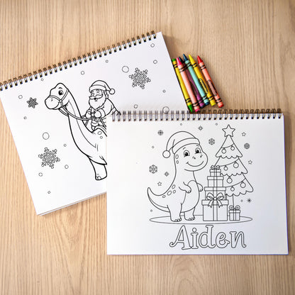 Personalized Christmas Coloring Book,Dinosaur Advent Calendar Fun