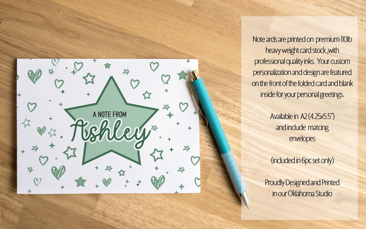 Personalized Stationery Set – Girls Letter Writing Paper & Teen Tween Notebook Gift