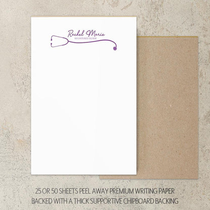 Personalized Nurse Notepad - Custom Name Stationery | RN LPN CNA Notepads Gift