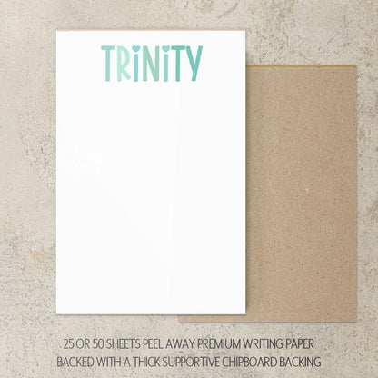 Personalized Colorful Notepads - Custom Name Notepad with Rainbow Design | Teacher Gift Ideas & School Staff Notepad
