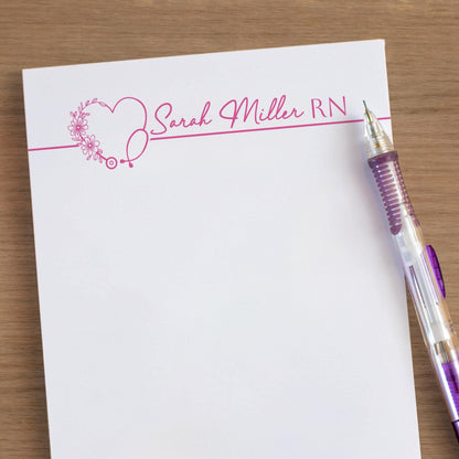 Personalized Nurse Notepad - Custom Name Stationery | RN LPN CNA Notepads Gift