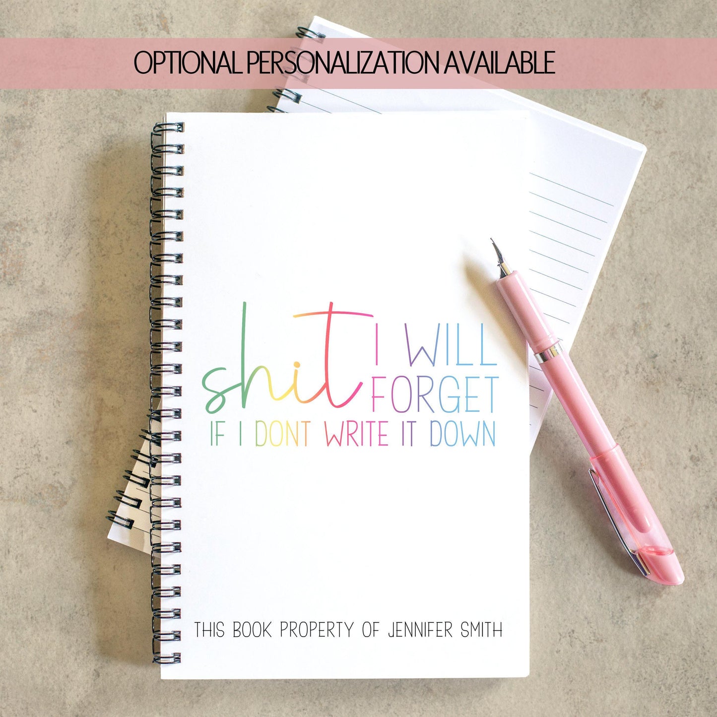 Funny Adult Humor Notebooks - Personalized Spiral Notebook With Lined Pages | SHIT I will forget