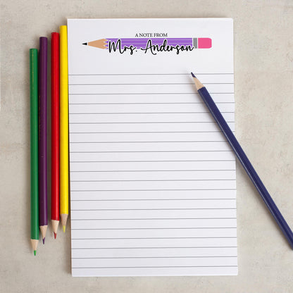 Personalized Teacher Notepad - Custom Name Stationery | Classroom Notepads Gift