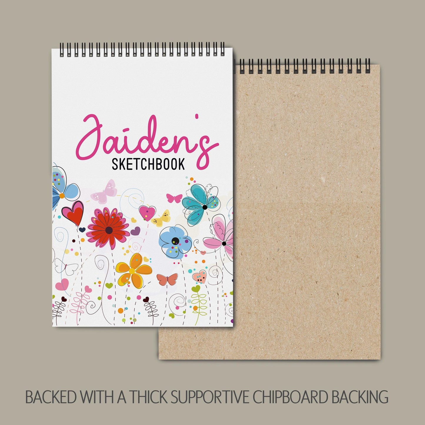 Personalized Sketchbook - Kids Drawing Pad With Name | Spiral Bound Art Book