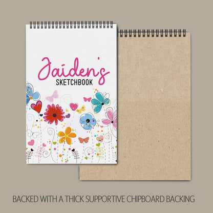 Personalized Sketchbook - Kids Drawing Pad With Name | Spiral Bound Art Book