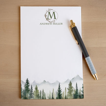 Personalized Monogram Notepad - Custom Nature Notepads with Initials | Fathers Day Gift