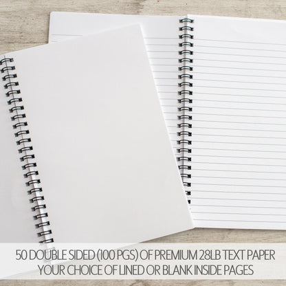 Personalized Notebook - Custom Rainbow Butterfly Spiral Bound Journal with Lined Pages