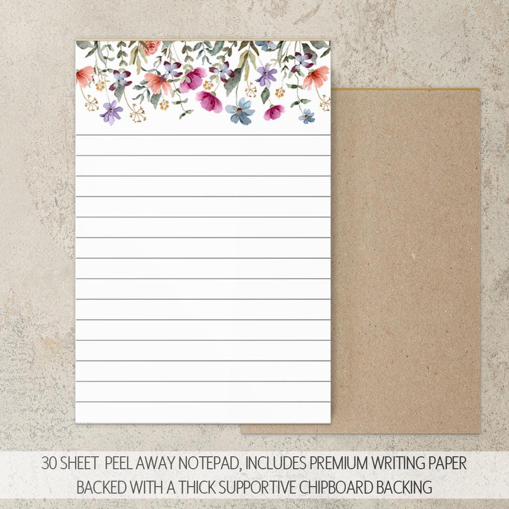 Personalized Stationery Set - Wildflower Letter Writing Set with Notecards & Pen