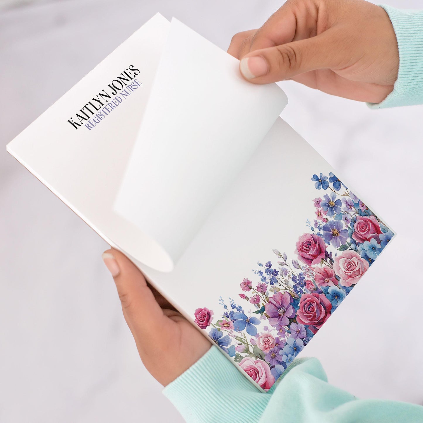 Personalized Flower Notepad - Custom Name Notepads With Floral Garden Notes