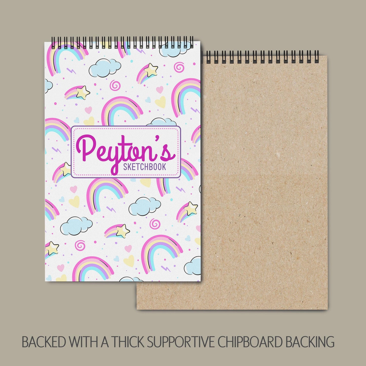 Personalized Kids Sketchbook - Custom Drawing Pad With Name | Spiral Bound Art Book