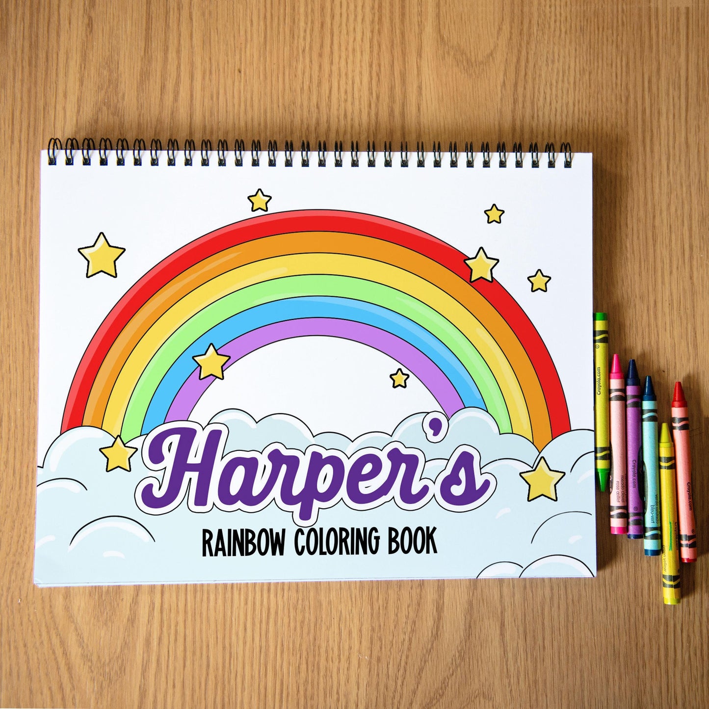 Personalized Kids Coloring Book - Custom Rainbow & Butterfly Art Gift For Girls