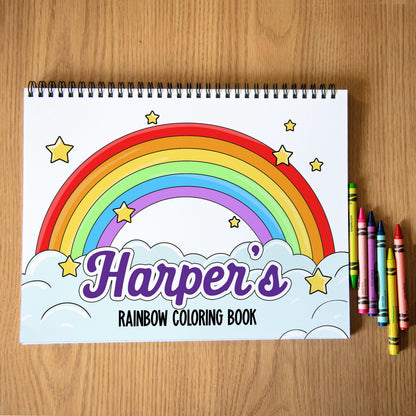Personalized Kids Coloring Book - Custom Rainbow & Butterfly Art Gift For Girls