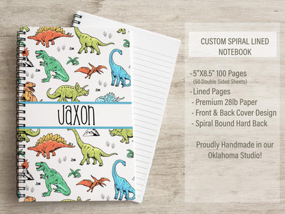 Boys Stationery Set – Personalized Dinosaur Notebook & Custom Writing Paper Kit