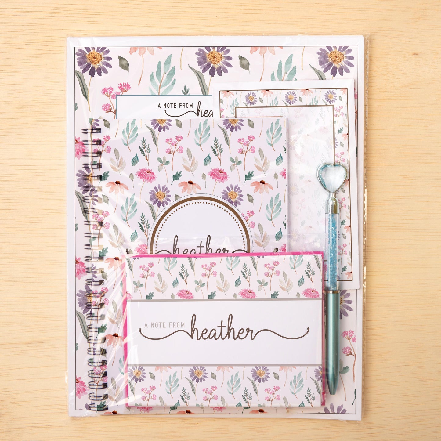 Personalized Stationery Set – Letter Writing Kit with Spiral Notebook & Pen
