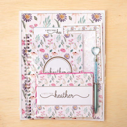 Personalized Stationery Set – Letter Writing Kit with Spiral Notebook & Pen
