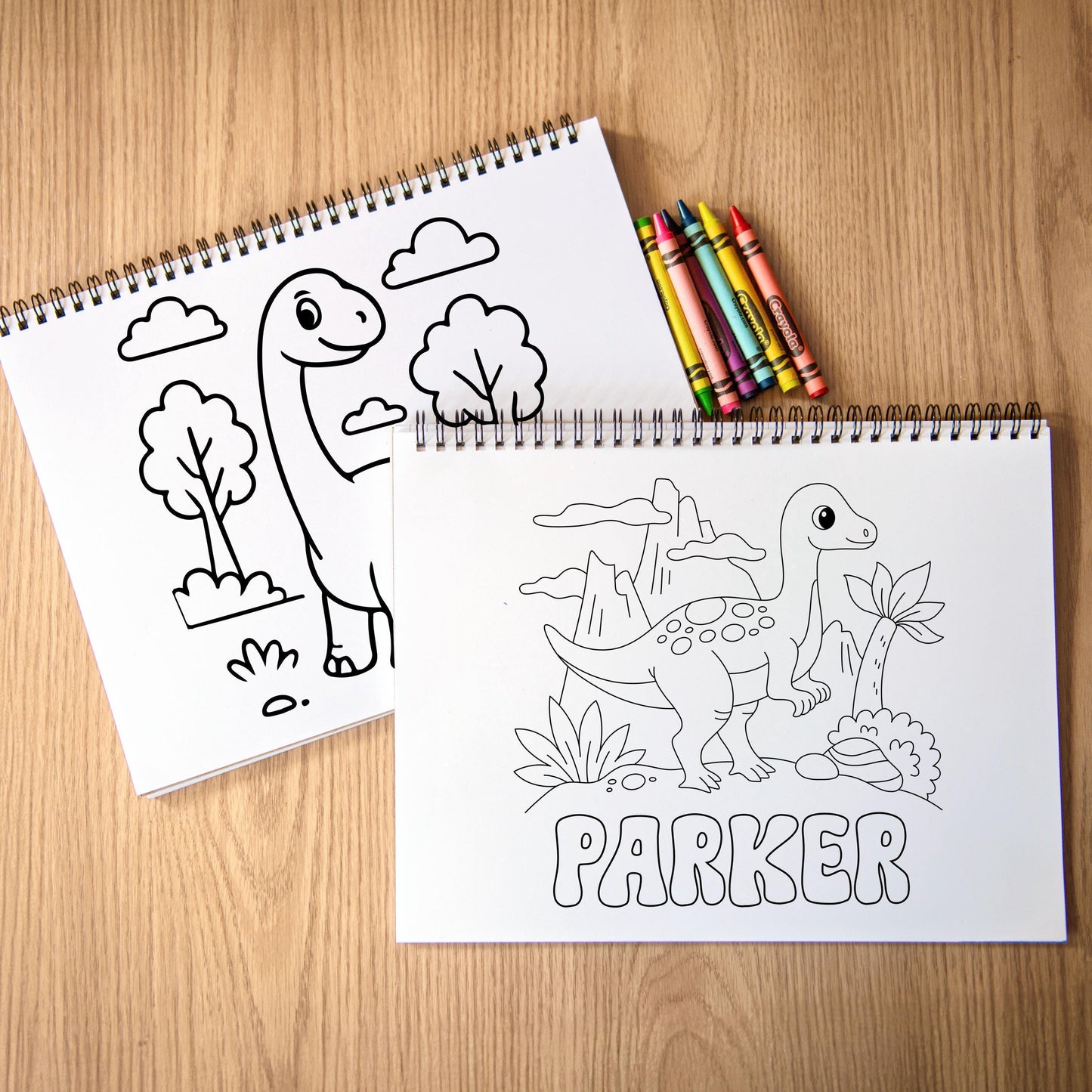 Personalized Dinosaur Coloring Book - Custom Kids Art Activity Book With Name & Party Favors