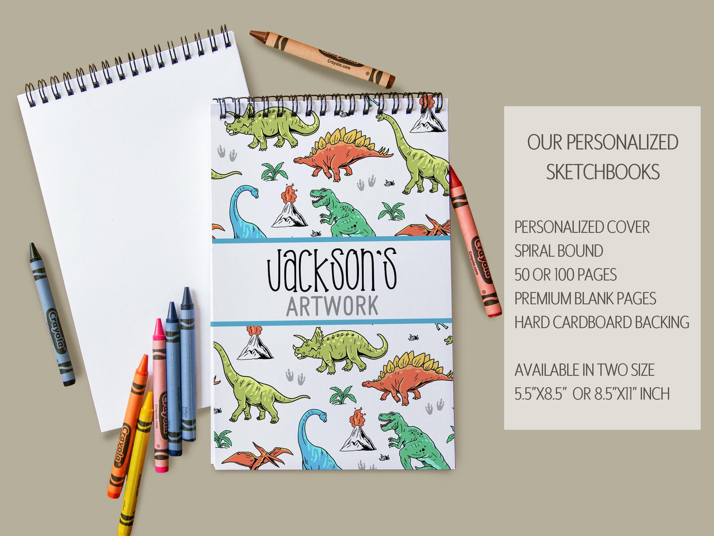 Personalized Kids Sketchbook | Boys Drawing Book, Spiral Bound Art Pad & Birthday Gift for Kids