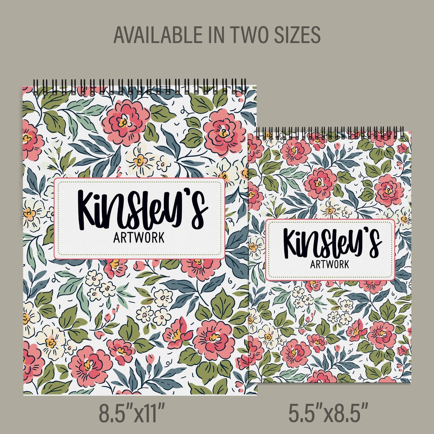 Girls Personalized Sketchbook - Custom Drawing Book with Heavyweight Paper & Name