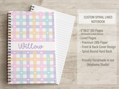 Personalized Stationery Set - Kids Letter Writing Kit with Heart Notebook & Envelopes