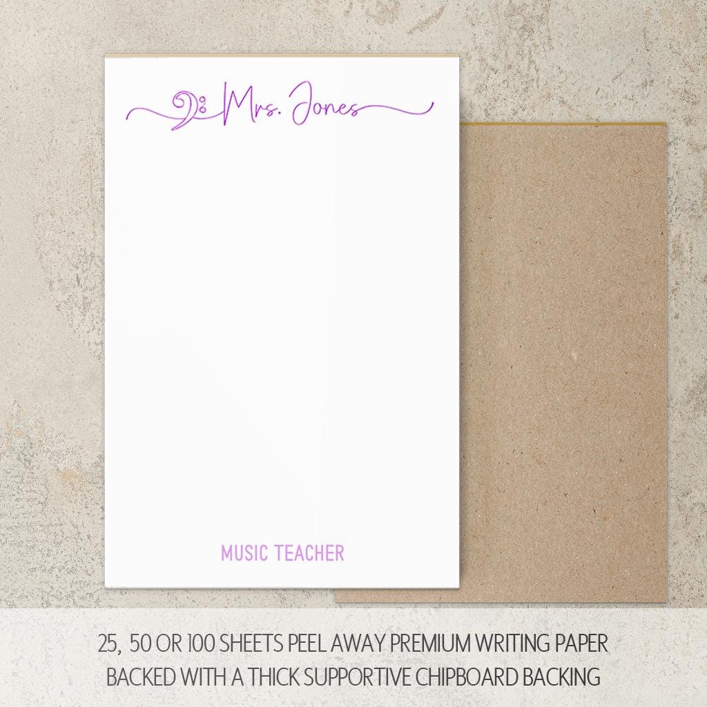 Personalized Music Notepad – Custom Music Notes Notepad | Unique Musician Gift Ideas