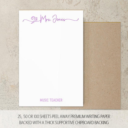 Personalized Music Notepad – Custom Music Notes Notepad | Unique Musician Gift Ideas