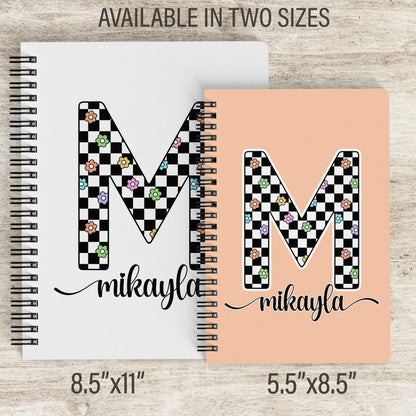 Personalized Girls Notebook - Custom Kids Journal With Monogram Name, Spiral Bound