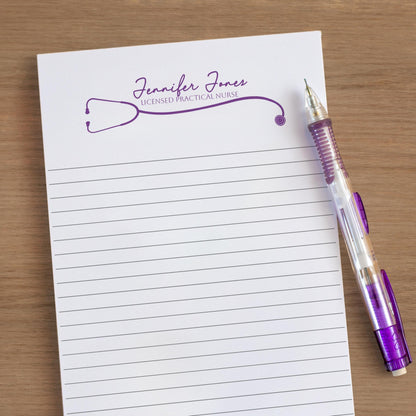 Personalized Nurse Notepad - Custom Name Stationery | RN LPN CNA Notepads Gift