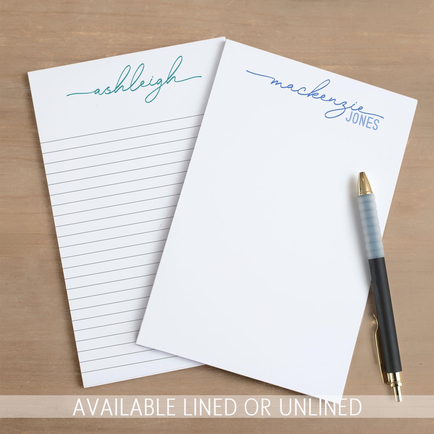 Personalized Notepad - Custom Name Notepad With Script Font & Easy Tear-Away Pages