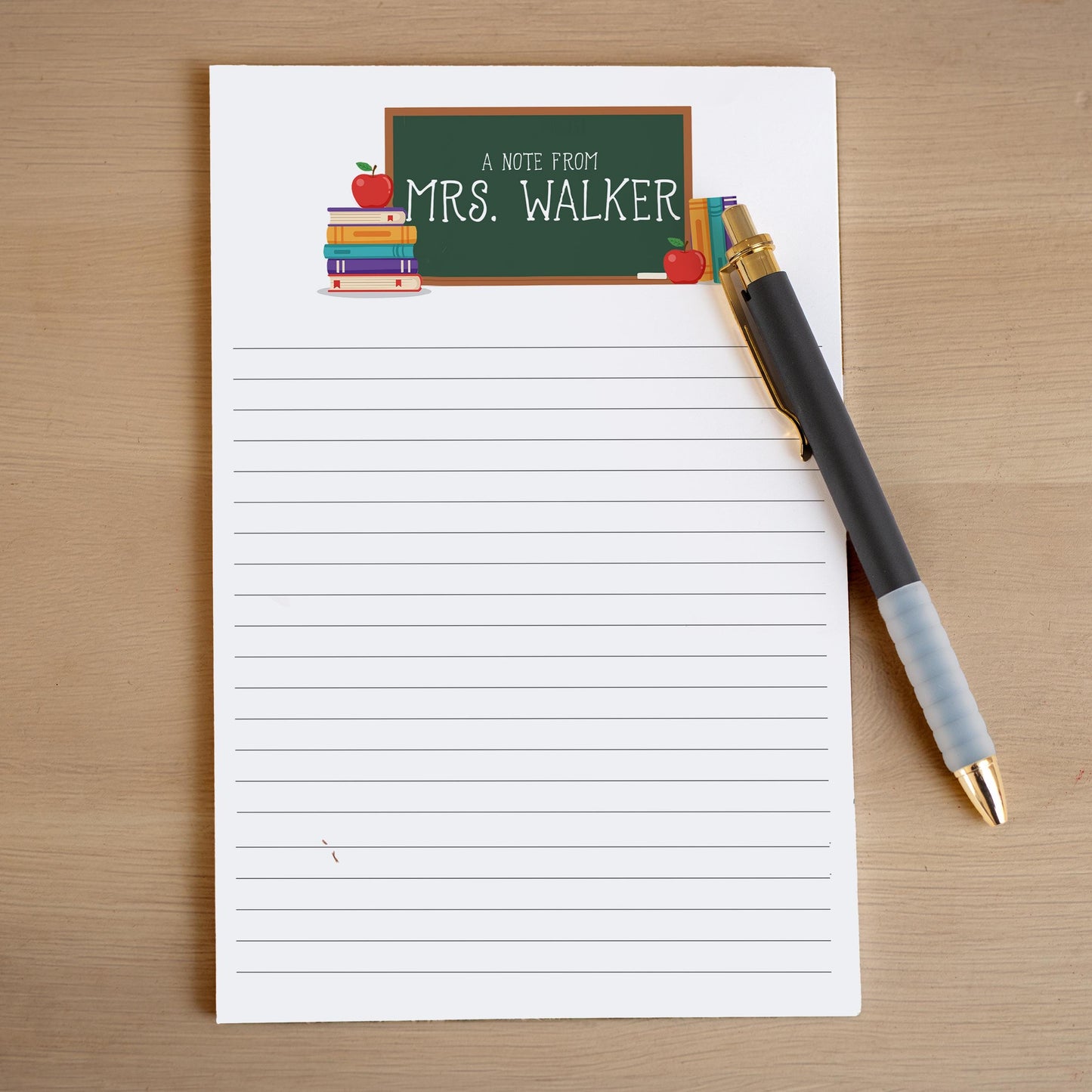 Personalized Teacher Notepad - Custom Name Stationery | Classroom Notepads Gift