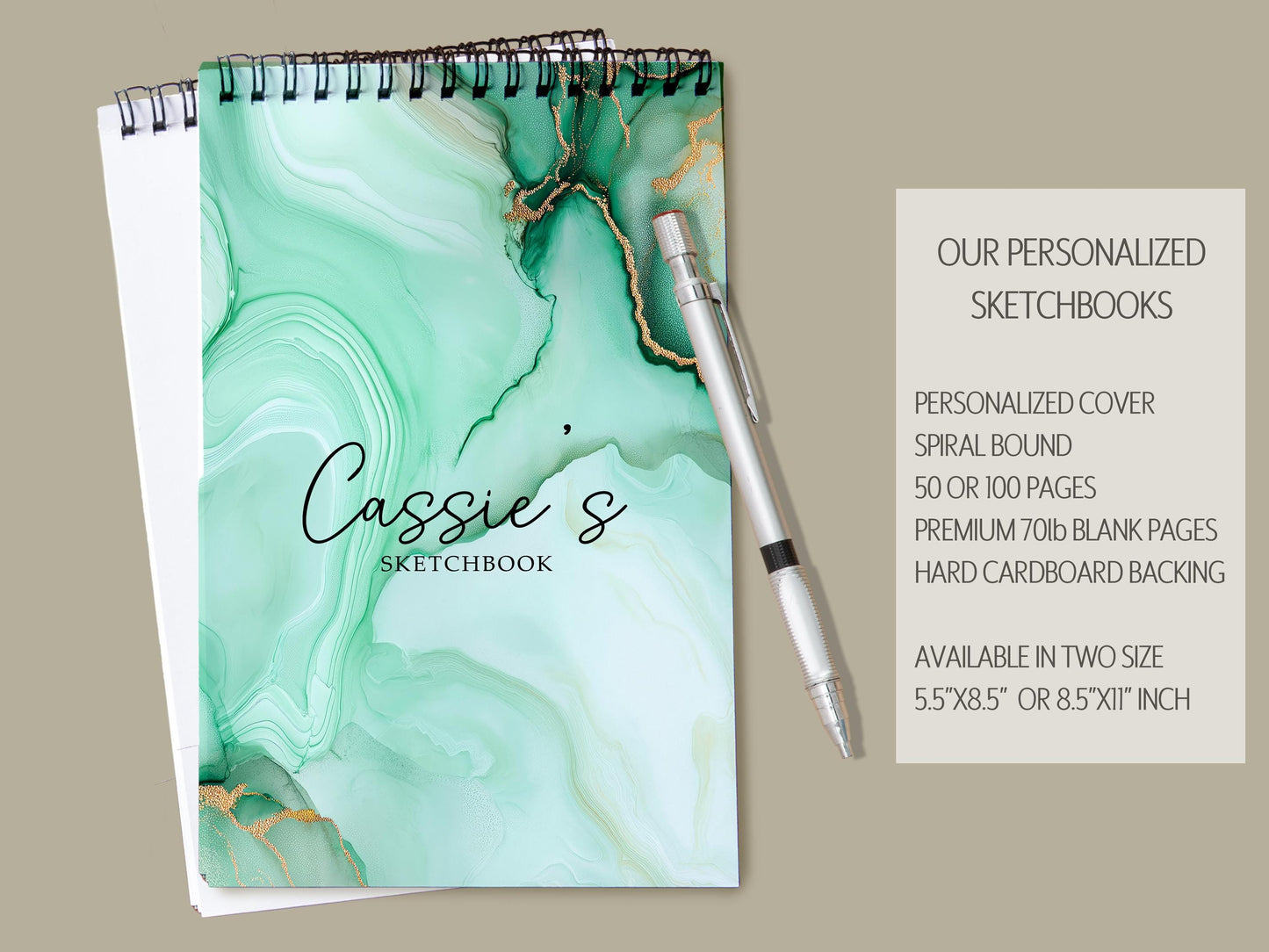 Personalized Sketchbook - Kids Drawing Pad With Name | Spiral Bound Art Book
