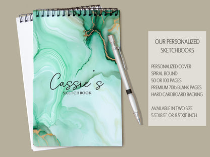 Personalized Sketchbook - Kids Drawing Pad With Name | Spiral Bound Art Book
