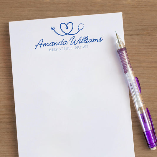 Personalized Nurse Notepad - Custom Name Stationery | RN LPN CNA Notepads Gift