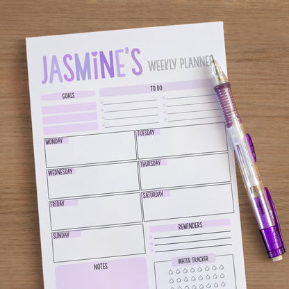 Weekly Planner Notepad - Custom Name, Days of the Week Pad | Teacher & Co-Worker Gift