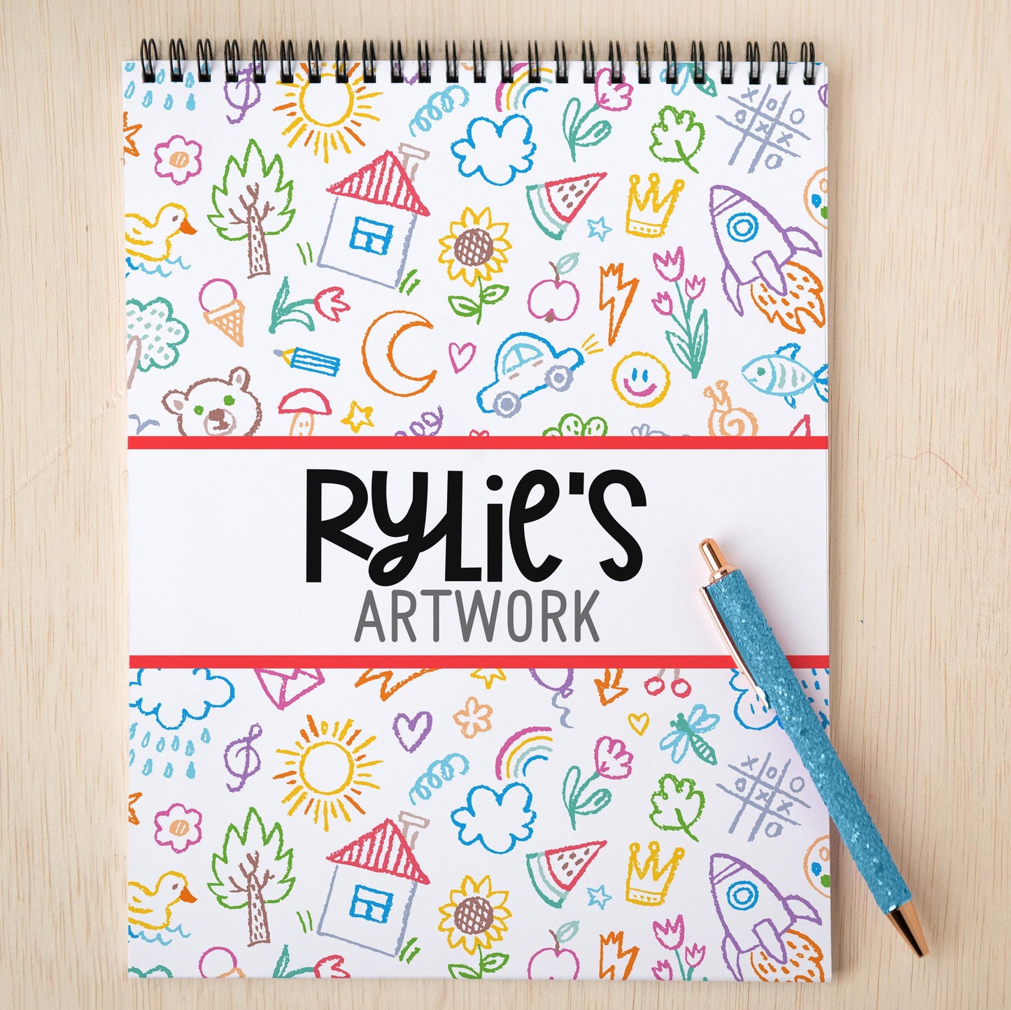 Kids Personalized Sketchbook – Custom Name Drawing Pad With Heavyweight Paper