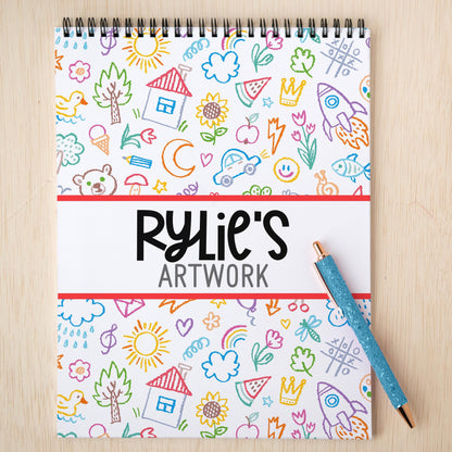 Kids Personalized Sketchbook – Custom Name Drawing Pad With Heavyweight Paper