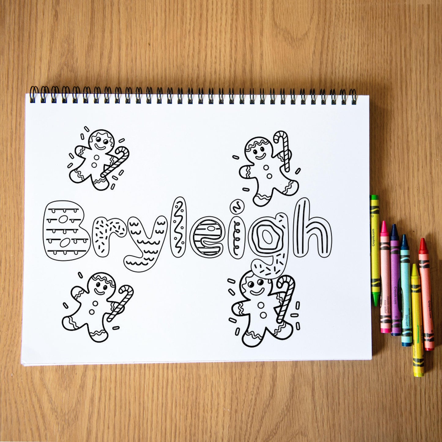 Personalized Christmas Coloring Book Gingerbread Kid Gift 8.5x5.5