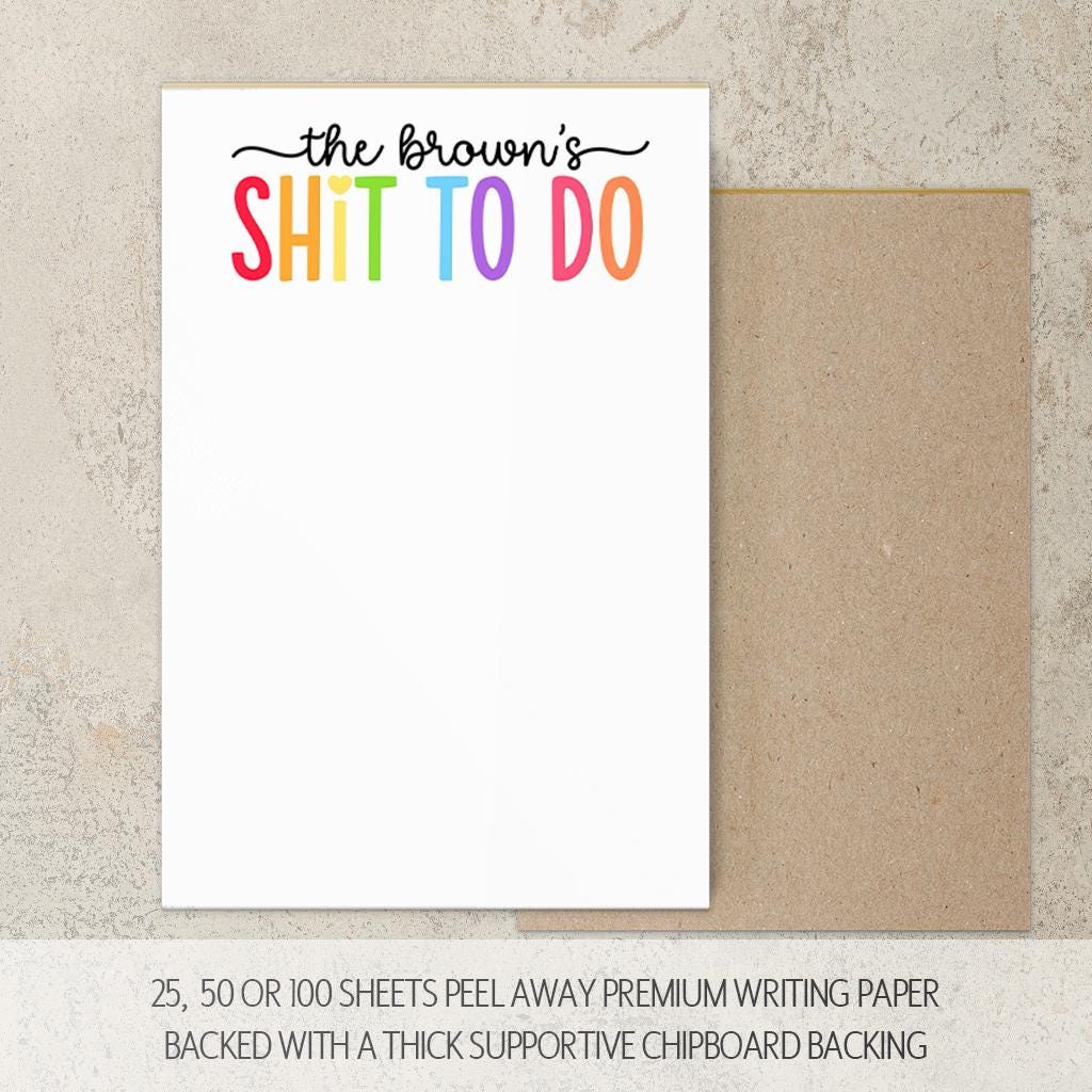 Funny Personalized Notepad - Custom Stationery | Colorful To Do List Gift