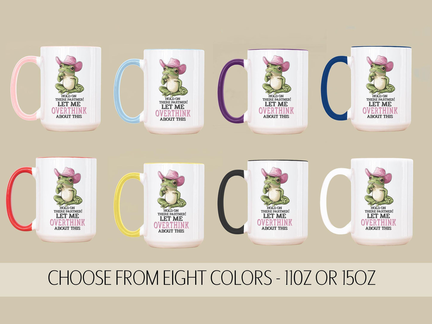 Funny Womens Coffee Mug - Cute Pink Frog Cowboy Design | Dishwasher Safe Ceramic Cup